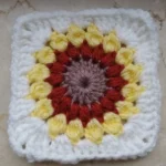 crochet sunflower granny square