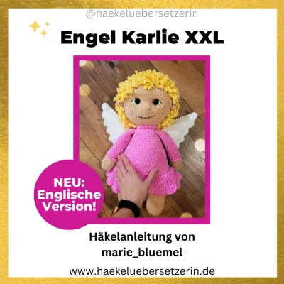 Ein Bild, das die Engel Karlie Häkelanleitung von Marie Blümel zeigt.